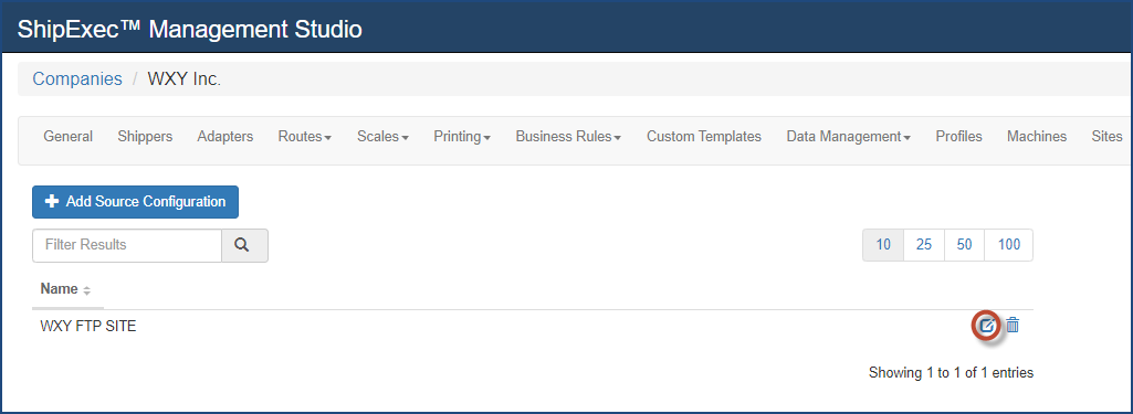 Modifying Data Source Configuration