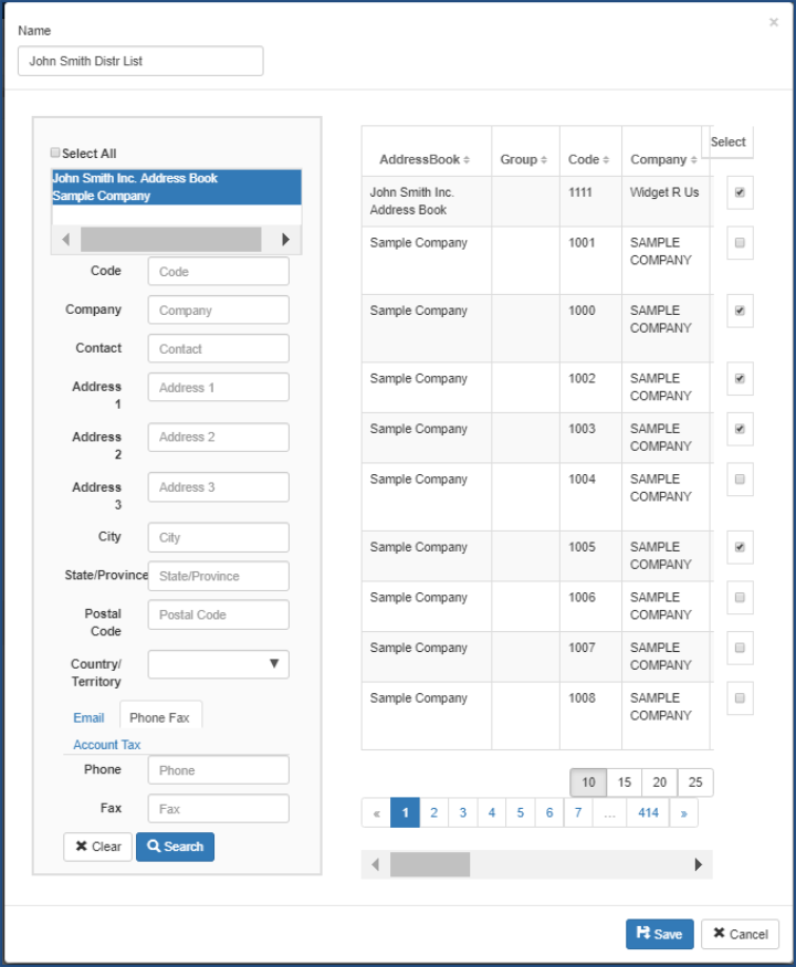 Adding Distribution Lists